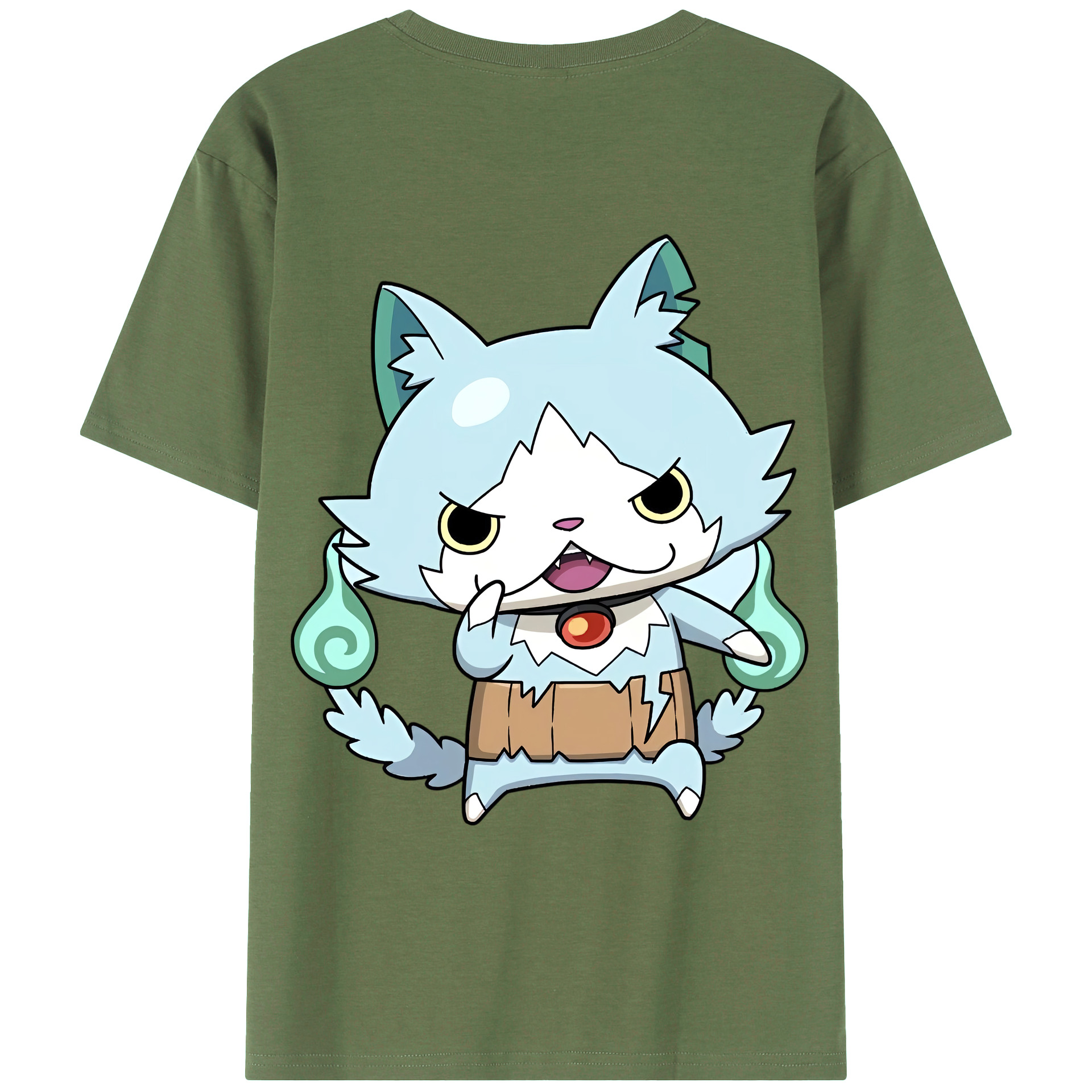 （画像用） 妖怪ウォッチ Yo-kai Watch 綿100％ メンズ半袖Tシャツ（バックプリント） 通気性